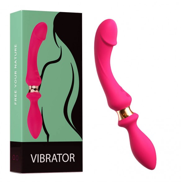 MizzZee - Dual-Head Vibrating Wand With Anal Plug (Chargeable - Red Rose)